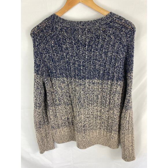 Lucky Brand Color-Blocked Gradient Cable Knit Crewneck Pullover Sweater Medium - Picture 5 of 5